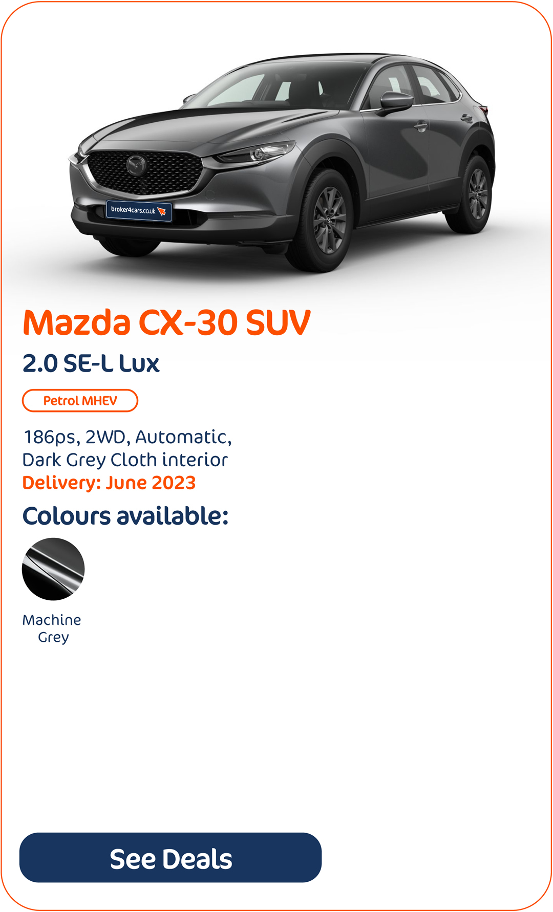 Mazda CX-30 SUV 2.0 SE-L Lux - Click to Enquire